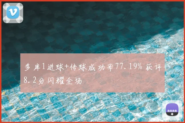 多库1进球+传球成功率77.19% 获评8.2分闪耀全场